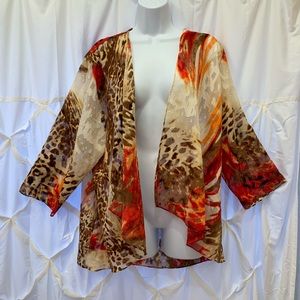 Chico’s Animal Print Sheer Kimono